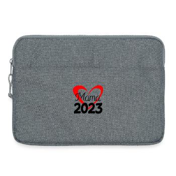 Maman 2023 - Sacoche pour ordinateur portable 15 pouces - gris chiné - Devant