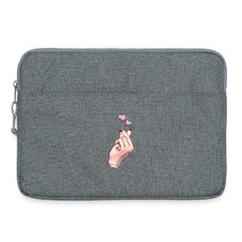 Finger Heart Korean K Pop - Laptop bag 15" - heather grey - Front