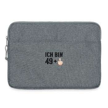 Ich bin 49 plus eins + 1 - 50. Geburtstag - Ü50 - Laptoptasche 15" - Grau meliert - Vorne