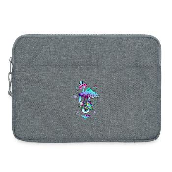 Magic Mushrooms Neon Psychedelic Shrooms - Laptop bag 15" - heather grey - Front