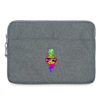 Lustige Retro Ananas - Laptoptasche 15" - Grau meliert - Vorne