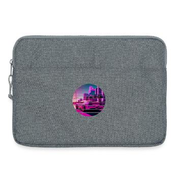 Retro Wave Sport 80s Vaporwave Sunset - Sacoche pour ordinateur portable 15 pouces - gris chiné - Devant