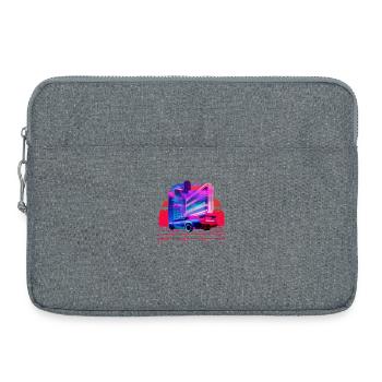 Vaporwave City Coucher de soleil - Sacoche pour ordinateur portable 15 pouces - gris chiné - Devant