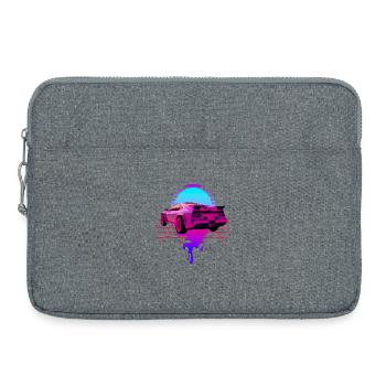 Retro Wave Sport Car Sunset - Laptoptasche 15" - Grau meliert - Vorne