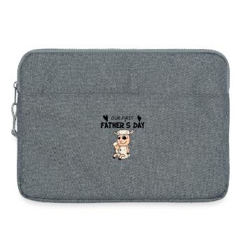 Fête des Pères - Premier cadeau de la fête des Pères - Sacoche pour ordinateur portable 15 pouces - gris chiné - Devant