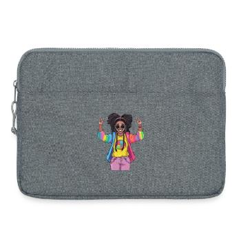 Colorful Rainbow Friendship Design - Laptop bag 15" - heather grey - Front