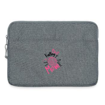 Best Knitting Mom Ever - Laptop bag 15" - heather grey - Front