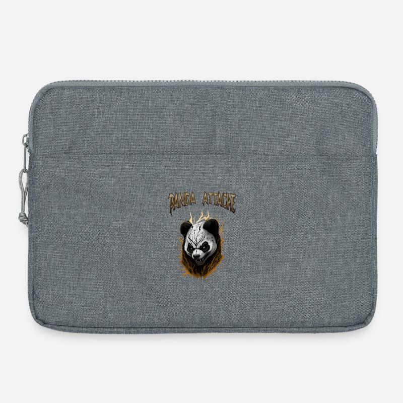 Conception de l’attaquant Dark Panda - Sacoche pour ordinateur portable 15 pouces - gris chiné