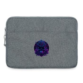 lila neon Skull and Roses - Laptoptasche 15" - Grau meliert - Vorne