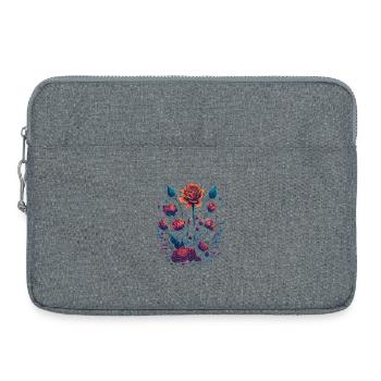 Rosen Vaporwave Blumenstrauß - Laptoptasche 15" - Grau meliert - Vorne