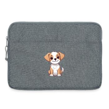Süßer kleiner Hund Welpe Kind Baby Geschenk Hunde - Laptoptasche 15" - Grau meliert - Vorne
