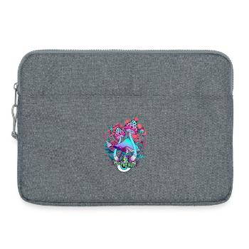 Art Floral Psychédélique Champignon - Sacoche pour ordinateur portable 15 pouces - gris chiné - Devant