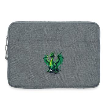 Dragon vert - Sacoche pour ordinateur portable 15 pouces - gris chiné - Devant
