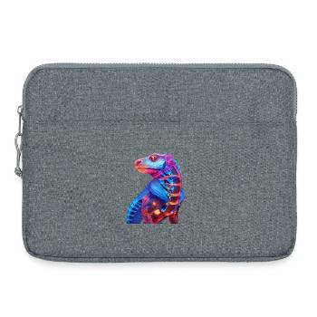 Neon-Illuminierter Drachen - Laptoptasche 15" - Grau meliert - Vorne
