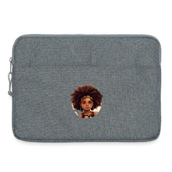 Kraftvolle Afro-Heldin Illustration - Laptoptasche 15" - Grau meliert - Vorne