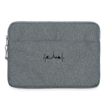 Paris Skyline Heartbeat Tour Eiffel France - Sacoche pour ordinateur portable 15 pouces - gris chiné - Devant