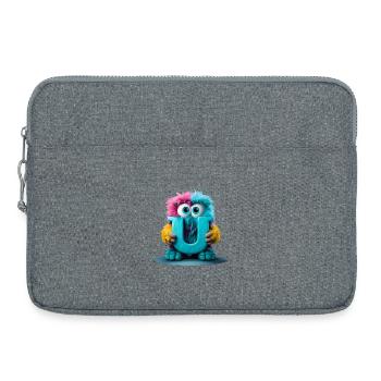 Mehrfarbiges Monster mit Buchstabe U - Laptoptasche 15" - Grau meliert - Vorne