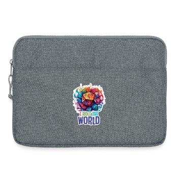 I Role the World – Fantasy RPG Gamer Design - Laptoptasche 15" - Grau meliert - Vorne