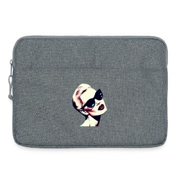 Pop Art Woman with Sunglasses Design - Laptop bag 15" - heather grey - Front