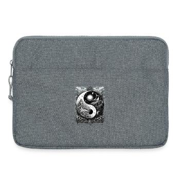 Ornement de paysage de lune YinYang - Sacoche pour ordinateur portable 15 pouces - gris chiné - Devant