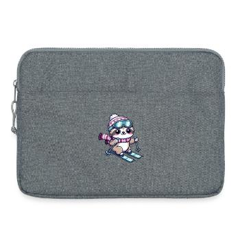 Cute Comic Sloth Skiing - Laptop bag 15" - heather grey - Front