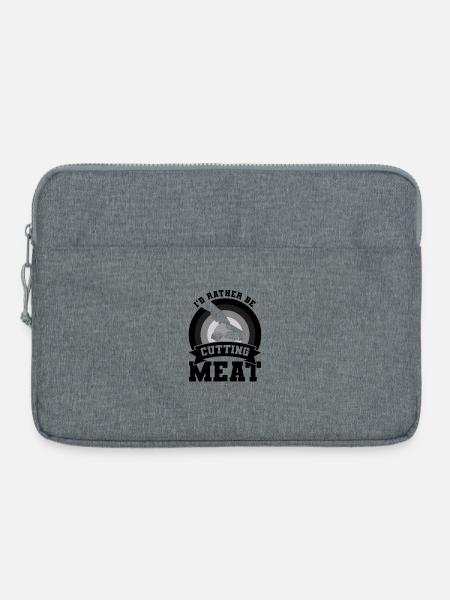 Lustiger Metzger Spruch - Laptoptasche 15" - Grau meliert