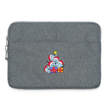Maus Baum Weihnachten Weihnachtsbaum - Laptoptasche 15" - Grau meliert - Vorne