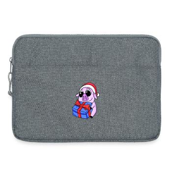 Pig Christmas - Laptop bag 15" - heather grey - Front