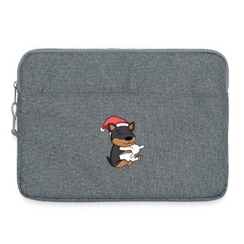 Pinscher Dog Animal Christmas - Laptop bag 15" - heather grey - Front