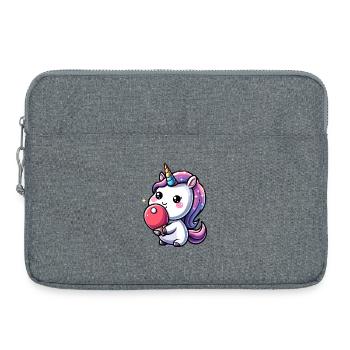 Unicorn Unicorn with Table Tennis Racket - Laptop bag 15" - heather grey - Front