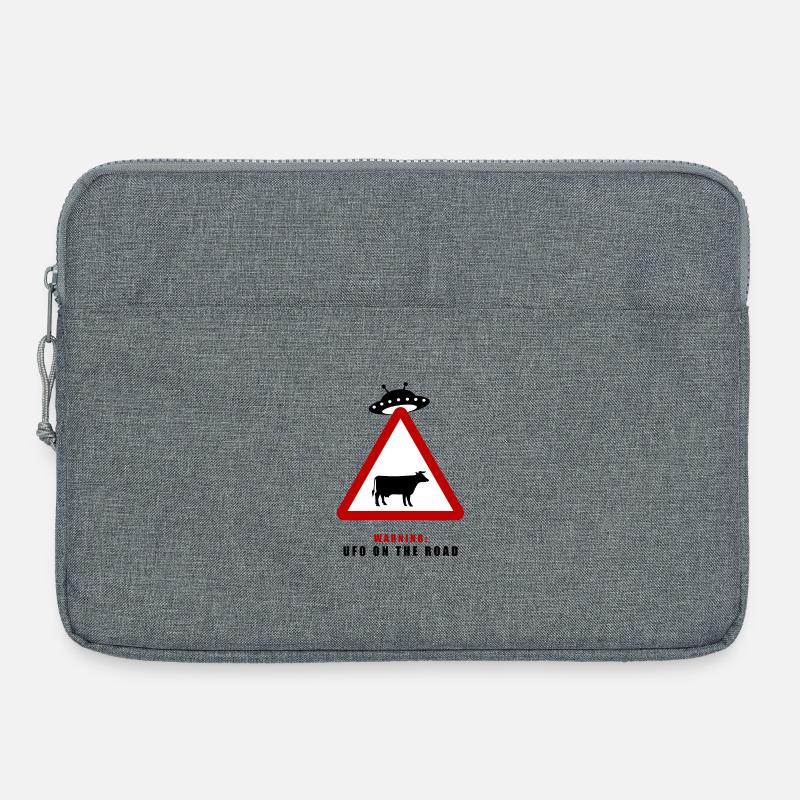 Warnung! UFO auf der Straße! - Laptoptasche 15" - Grau meliert