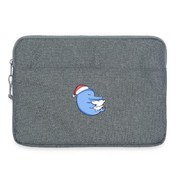 Dolphin Cute Tired Sleeping In Christmas - Laptop bag 15" - heather grey - Front