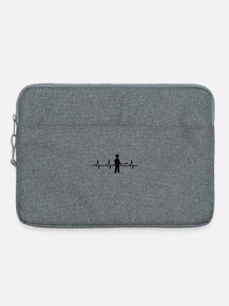 Bäcker Karikatur Herzschlag - Laptoptasche 15" - Grau meliert