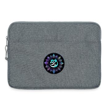 Om Lotus Neon Mandala - Laptop bag 15" - heather grey - Front