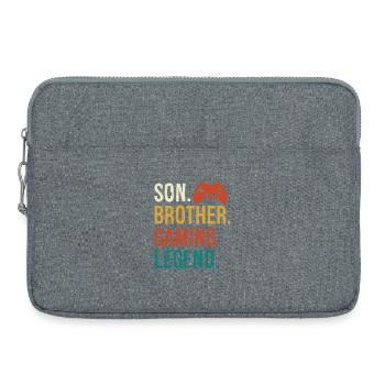 fils frère légende du jeu fils frère jeu vidéo - Sacoche pour ordinateur portable 15 pouces - gris chiné - Devant