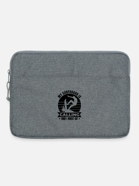 Wellenreiter Spruch - Laptoptasche 15" - Grau meliert