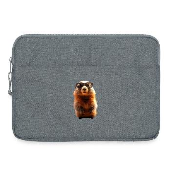 Marmot with sunglasses Rodent Ground Squirrel - Laptop bag 15" - heather grey - Front