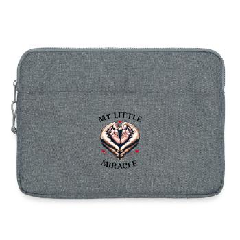 Baby Fußabdrücke Herz Hände Kleines Wunder - Laptoptasche 15" - Grau meliert - Vorne