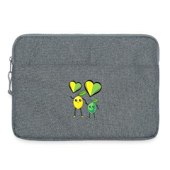 Zitrone Limette Herz Liebe Obst Früchte Vitamine C - Laptoptasche 15" - Grau meliert - Vorne