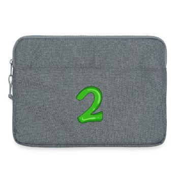 Two - 2 - Number Number - Laptop bag 15" - heather grey - Front