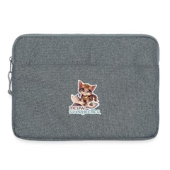 Meow Storyteller Katze Fantasy RPG Shirt - Laptoptasche 15" - Grau meliert - Vorne