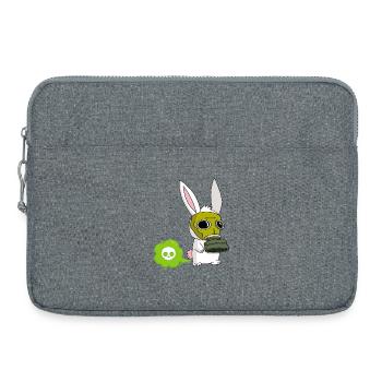 Lapin mignon qui pète - Sacoche pour ordinateur portable 15 pouces - gris chiné - Devant