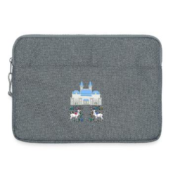 Castle Fairy Tale Deer Butterflies Spring - Laptop bag 15" - heather grey - Front