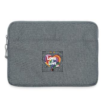 Love is Love – LGBTQIA+ Pride Herz Design - Laptoptasche 15" - Grau meliert - Vorne