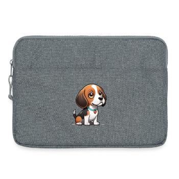 Beagle Heart Pup - Laptop bag 15" - heather grey - Front