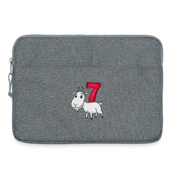 Motif 7e anniversaire Chèvre - Sept ans - Sacoche pour ordinateur portable 15 pouces - gris chiné - Devant