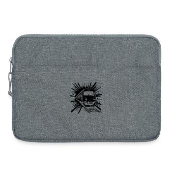 Cartoon Eisenbahn - Laptoptasche 15" - Grau meliert - Vorne