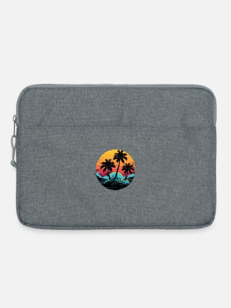 Retro Fahrradfahrer - Laptoptasche 15" - Grau meliert