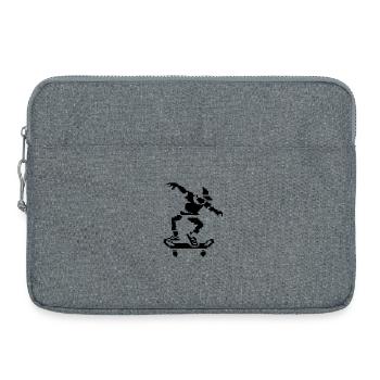 Skater Pixel Art - Laptop bag 15" - heather grey - Front