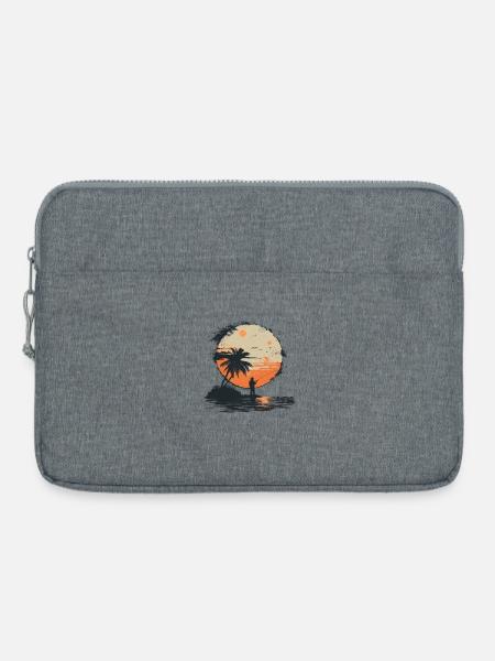 Fischen Grafik - Laptoptasche 15" - Grau meliert